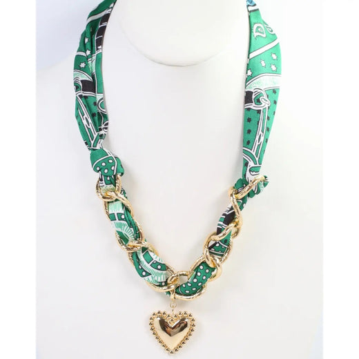 Santee Scarf Charm Necklace Green