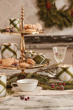 Frasier Fir Frosted Plaid Medium Poured Candle