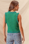Tweed Knit Vest with Frayed Edges