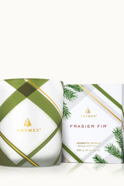 Frasier Fir Frosted Plaid Medium Poured Candle