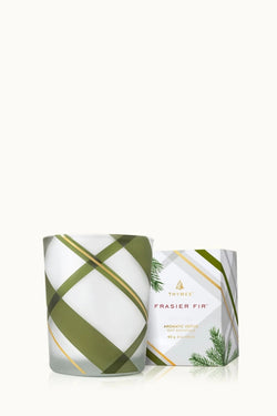 Frasier Fir Frosted Plaid Votive Candle