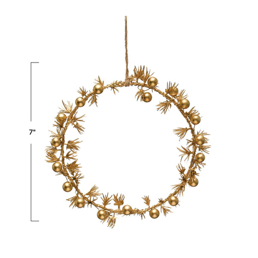 7" Round Faux Pine & Berries Wreath