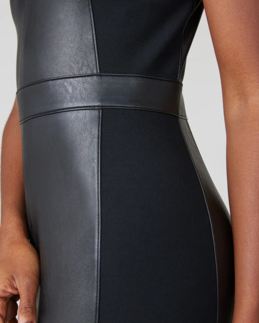 Spanx, Leather-Like Combo Fitted Dress