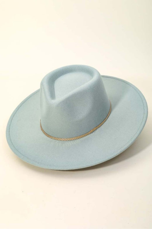Chevron Chain Link Strap Fedora Hat