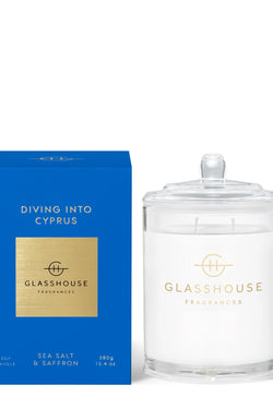 13.4 oz, Diving Into Cyprus Glasshouse Candle