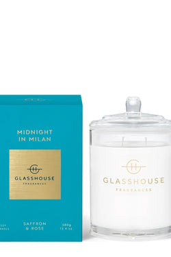 13.4 oz, Midnight in Milan Glasshouse Candle