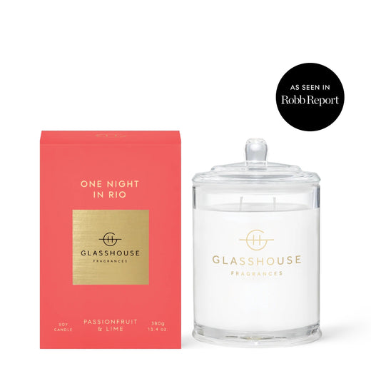 13.4 oz, One Night In Rio Glasshouse Candle