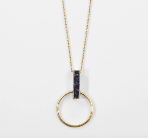 Deco Diamond Pendulum Pendant - Reversible