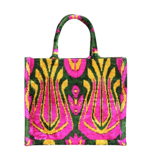 Silk Velvet Ikat Large Tote Bag