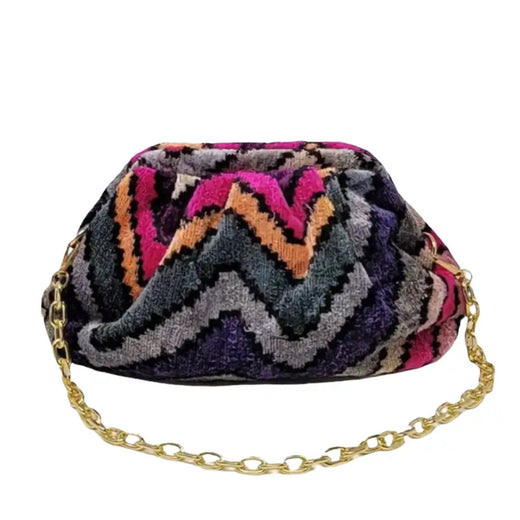 Silk Velvet Ikat Soft Clutch