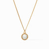 Julie Vos, Fleur-de-Lis Solitaire Iridescent Crystal Clear Reversible Necklace