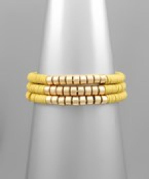 Set of 3 Rubber Disc Bracelets