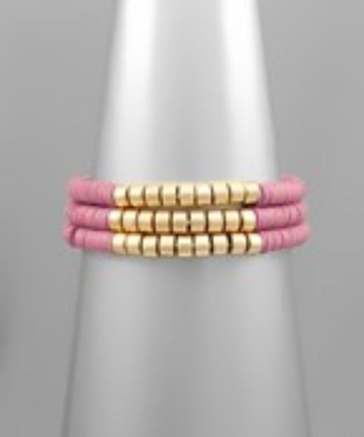 Set of 3 Rubber Disc Bracelets