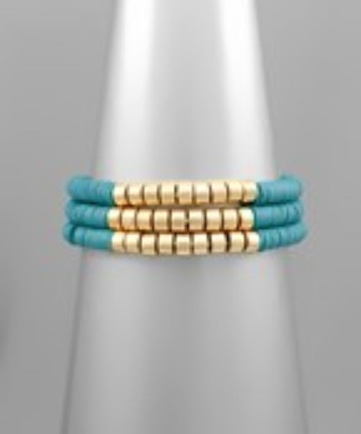 Set of 3 Rubber Disc Bracelets