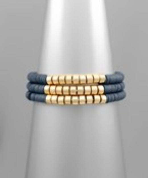 Set of 3 Rubber Disc Bracelets
