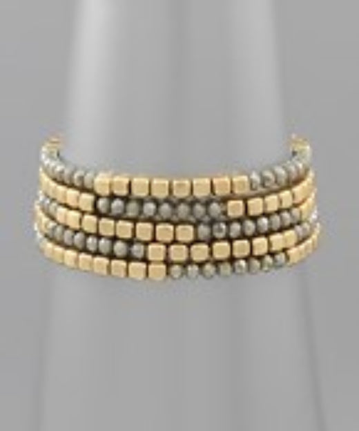 Glass & Metal Bead Bracelet