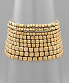 Metal Cube Bead 9 Row Bracelet