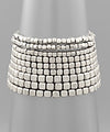 Metal Cube Bead 9 Row Bracelet