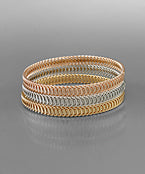 3 Row Chain Bangle Set
