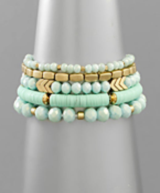 Chevron & Multi Bead Bracelet