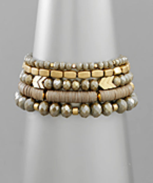 Chevron & Multi Bead Bracelet