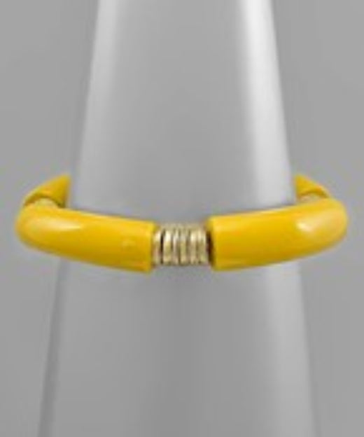 Acrylic Tube & Metal Multiple Circle Bracelet