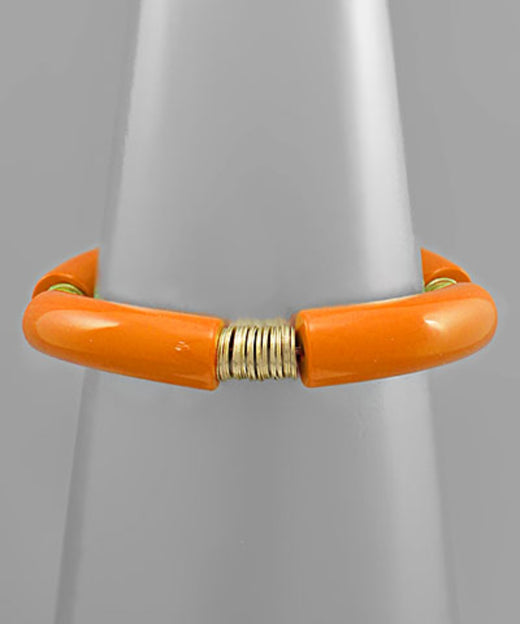 Acrylic Tube & Metal Multiple Circle Bracelet
