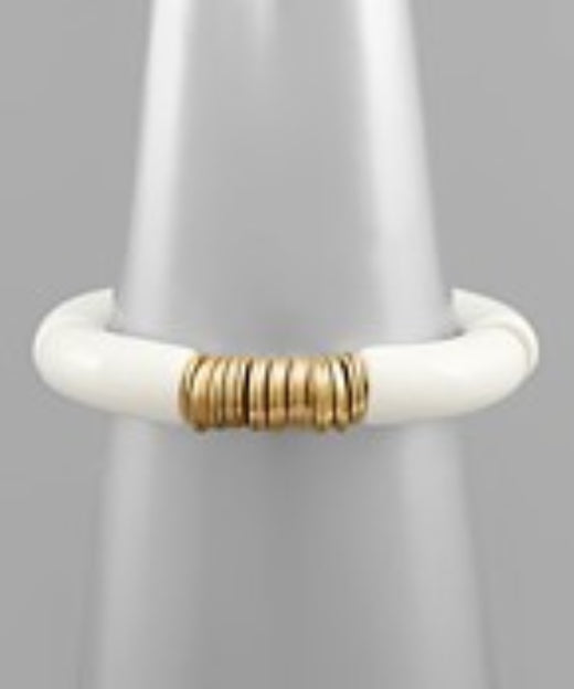 Acrylic & Metal Disks Bracelet