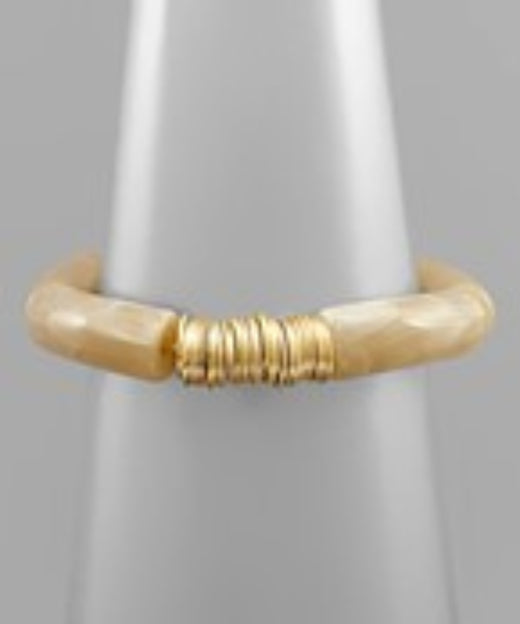 Acrylic & Metal Disks Bracelet