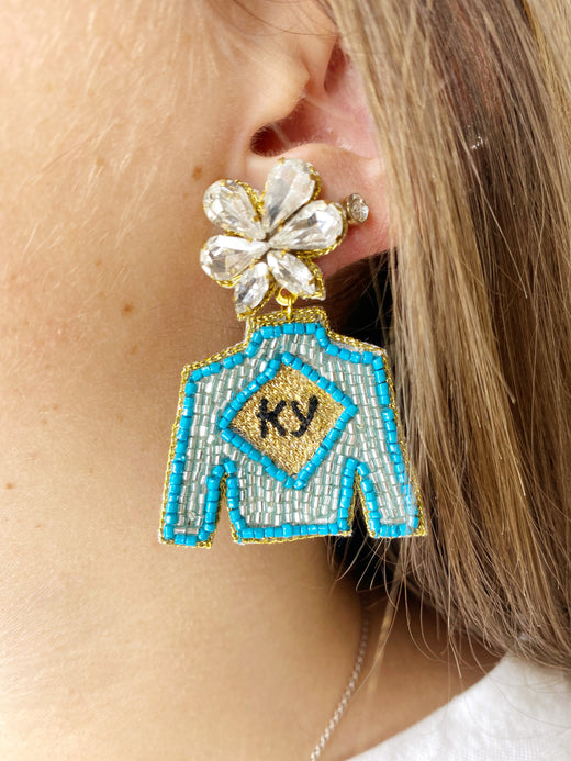 Derby Jockey Silks Earrings Kentucky (KY)