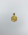 Initial Charm - Hexagon Pendant