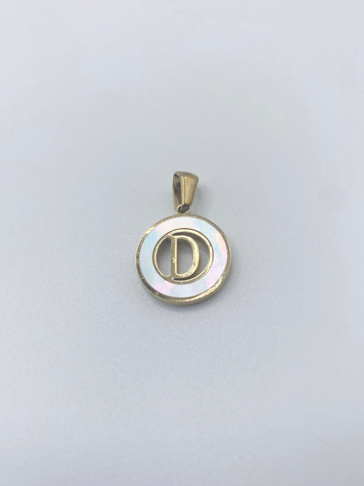 Initial Charm- Round Mother of Pearl