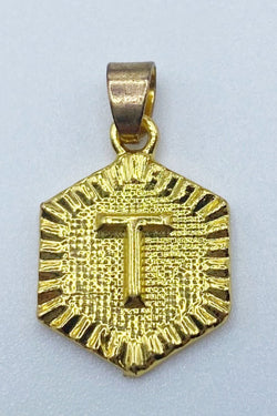 Initial Charm - Hexagon Pendant