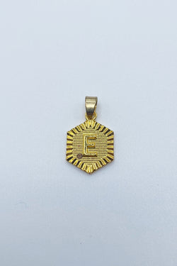 Initial Charm - Hexagon Pendant