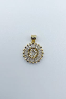 Initial Charm - Rhinestone Circle