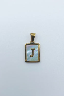 Initial Charm- Rectangle Mother of Pearl