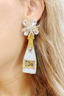 Champagne I Do Boozy Earrings