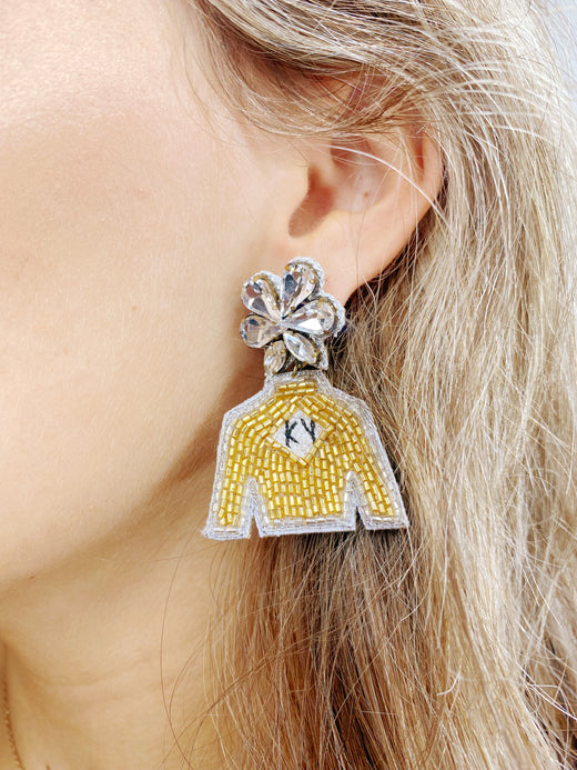 Derby Jockey Silks Earring KY Gold