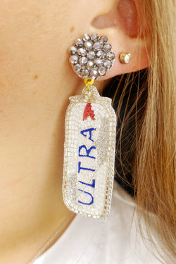 Ultra Can Hand Beaded Earrings