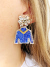 Derby Jockey Silks Boozy Earrings Navy Vneck
