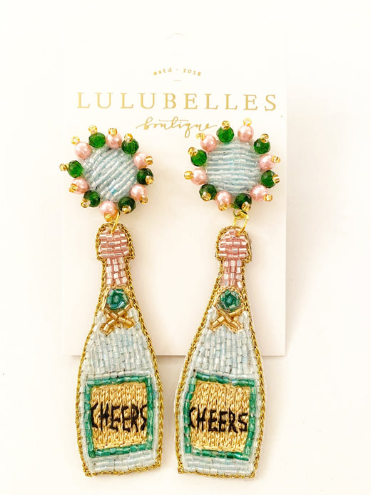 Lulubelles Signature Champagne Cheers Boozy Earrings