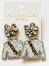 Derby Jockey Silks Gold/Silver Sash Earrings