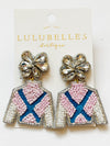 Derby Jockey Silks Earrings Pink X
