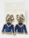 Derby Jockey Silks Boozy Earrings Navy Vneck
