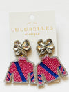 Derby Jockey Silks Bright Blue Stripe Earrings