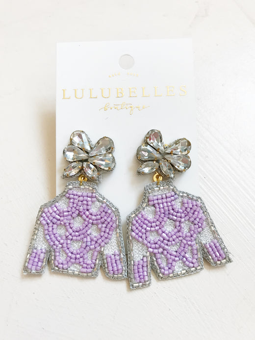 Derby Jockey Silks Earrings Polka Dot