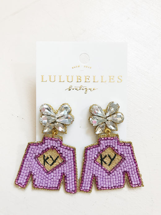 Derby Jockey Silks Earrings Kentucky (KY)