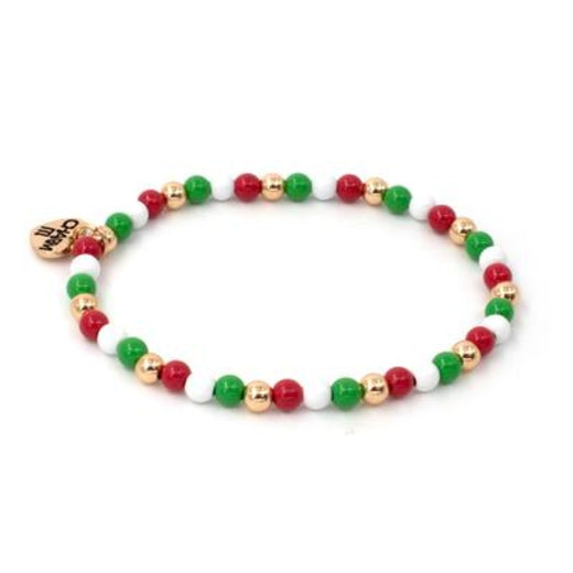 Charm It! 4mm Gold Christmas Stretch Bead Bracelet