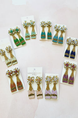 Champagne Cheers Pearl Top Boozy Earrings