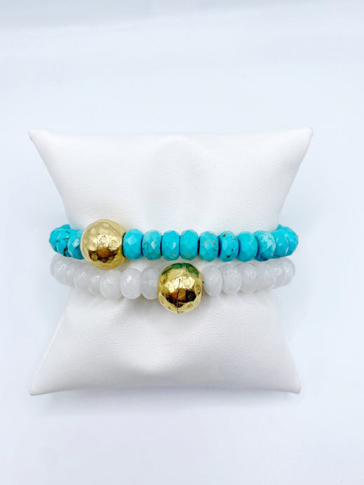 Rondelle Gemstone Ball Bracelet